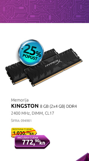 Memorija KINGSTON 8 GB (2x4 GB) DDR4