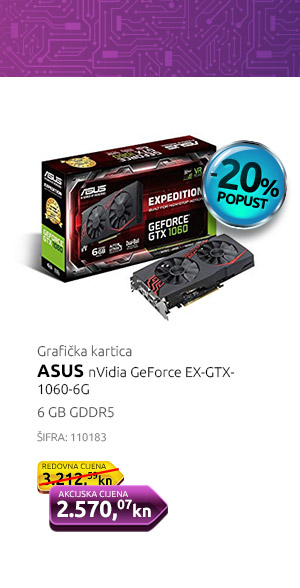 Grafička kartica ASUS nVidia GeForce EX-GTX1060-6G