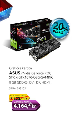 Grafička kartica ASUS nVidia GeForce ROG STRIX-GTX1070-O8G-G