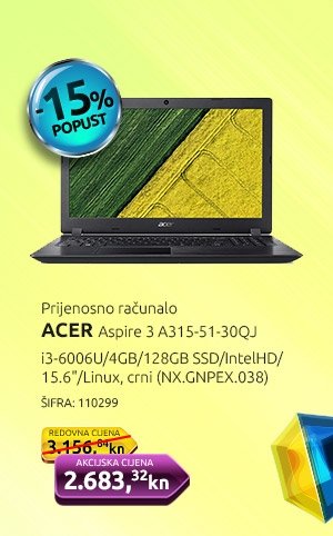 Prijenosno računalo ACER Aspire 3 A315-51-30QJ