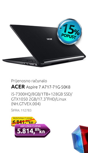 Prijenosno računalo ACER Aspire 7 A717-71G-50K8