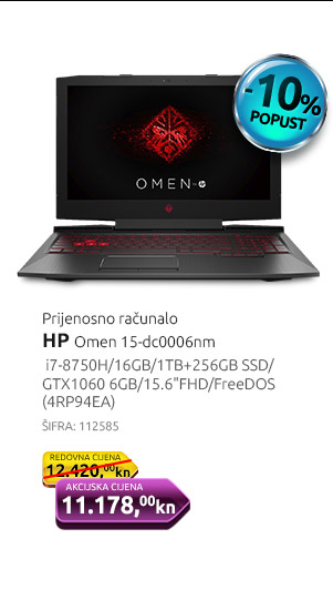 Prijenosno računalo HP Omen 15-dc0006nm
