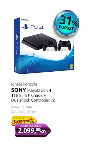 Igraća konzola SONY PlayStation 4 1TB Slim F Chasis + Dualshock Controller v2